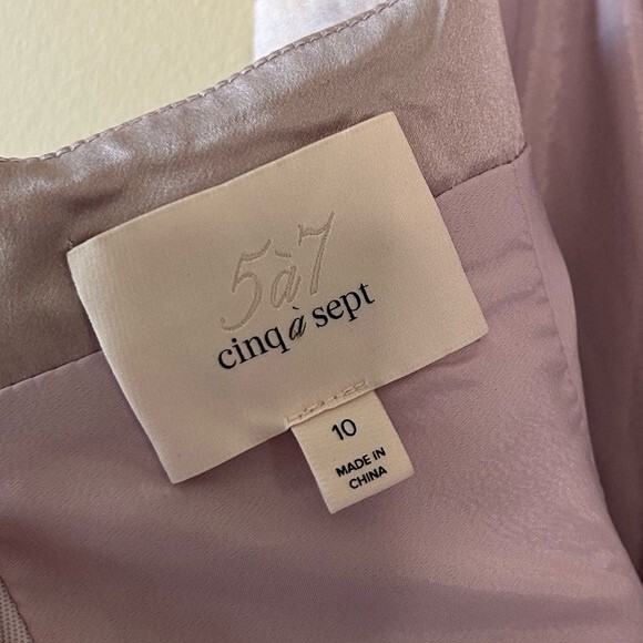 Cinq a Sept Karina Cowl Neckline Silk Satin Mini Dress in Lilac Size 10 - Picture 5 of 11